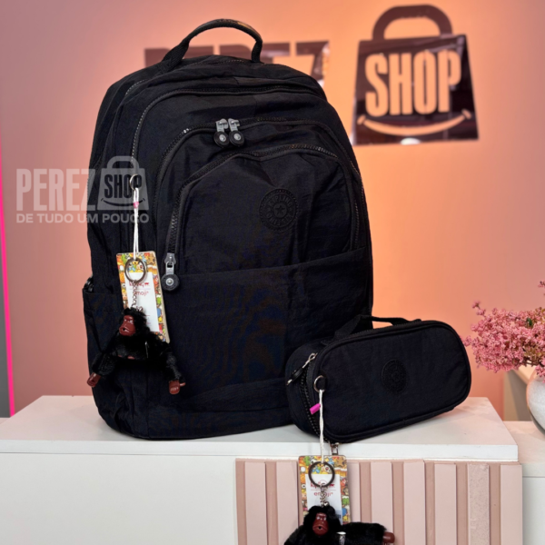 Conjunto Mochila + Estojo Kipling - Linha Premium