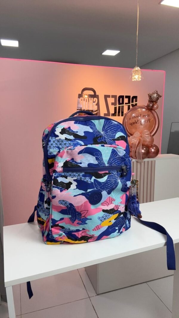 Mochila Kipling Seoul Estampado Floral + Estojo - Imagem 2