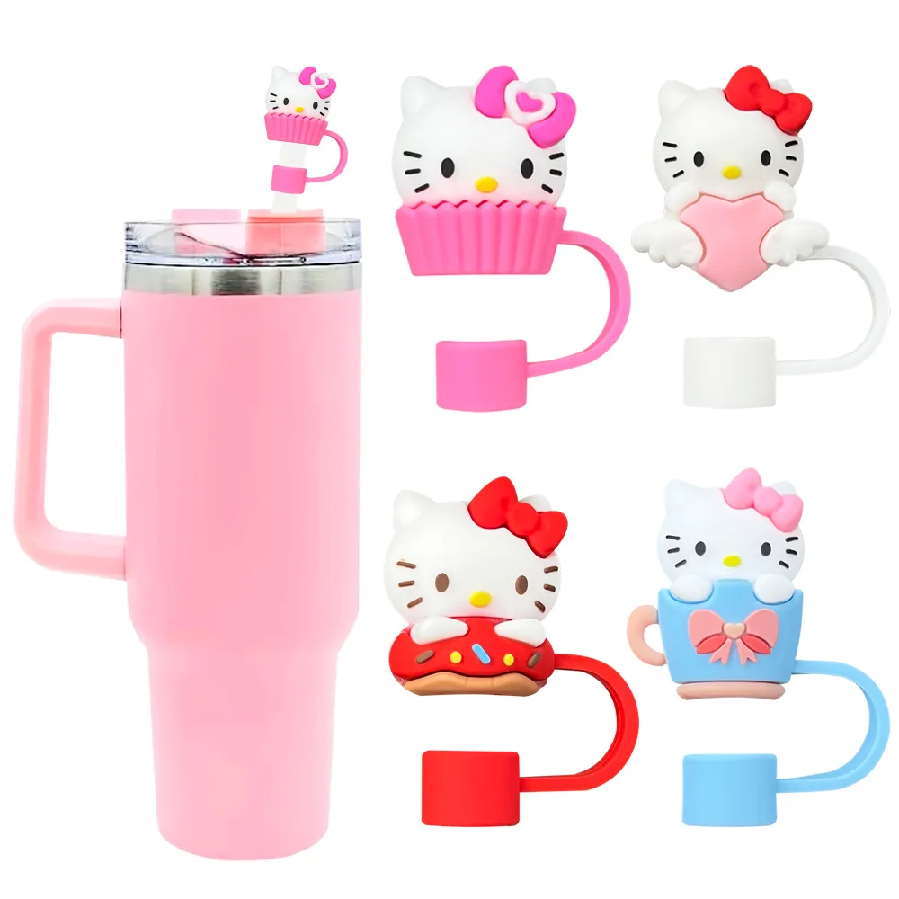 Protetores de Canudo Hello Kitty - Compatíveis com Copos Stanley