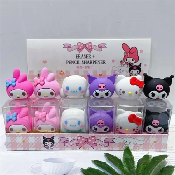 Apontador e borracha 2 em 1 com design temático Sanrio
