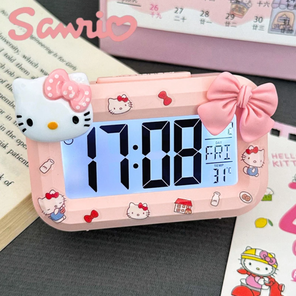 Relógio Despertador Hello Kitty - Design Kawaii com Luz Noturna - Imagem 6
