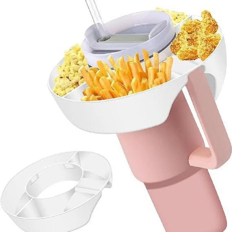 Snack bowl reutilizável com alça e divisórias para lanches