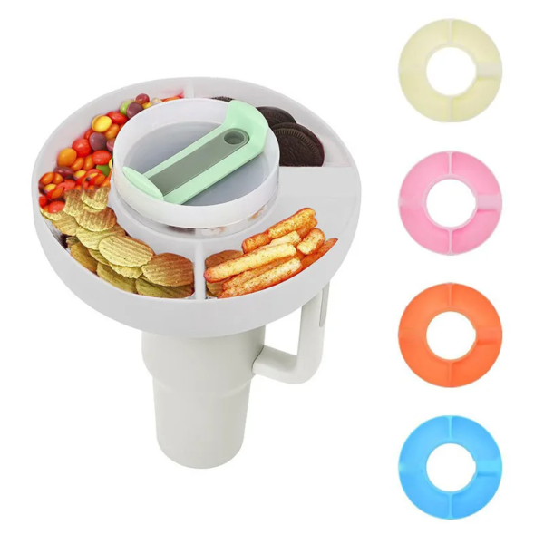 Snack bowl reutilizável com alça e divisórias para lanches - Imagem 4