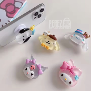 Pocket telescópico para celular com almofada de ar e design temático Sanrio