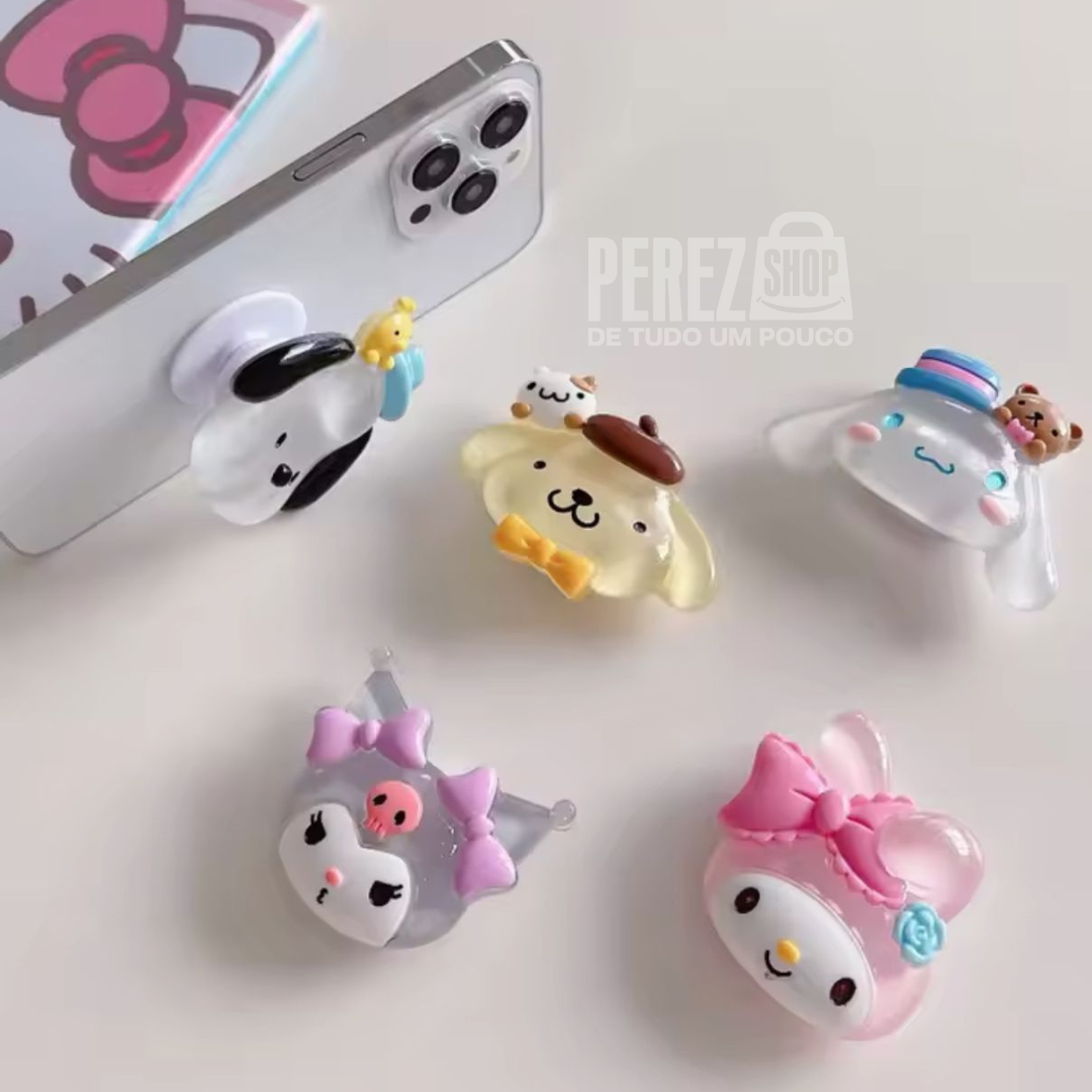 Pocket telescópico para celular com almofada de ar e design temático Sanrio
