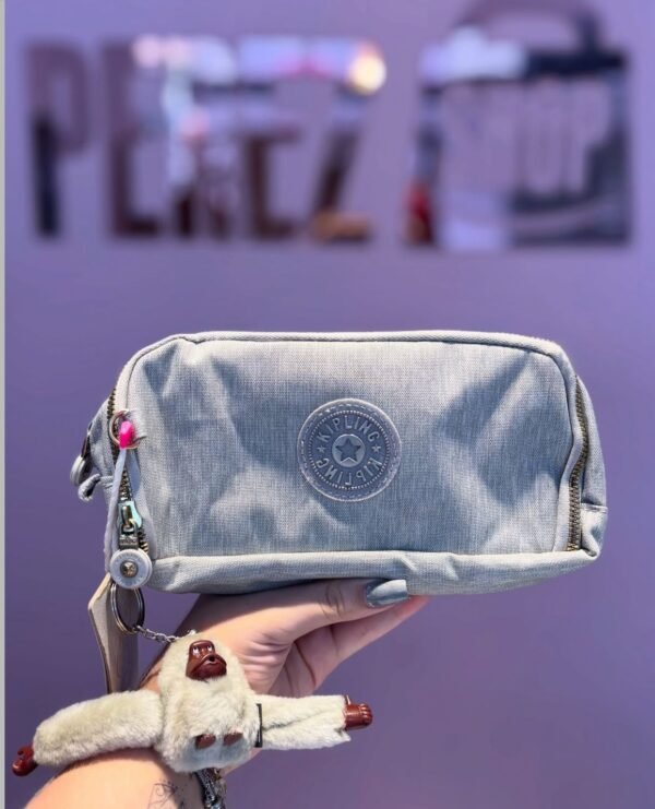Mochila Kipling Seoul Cinza claro + Estojo - Imagem 2