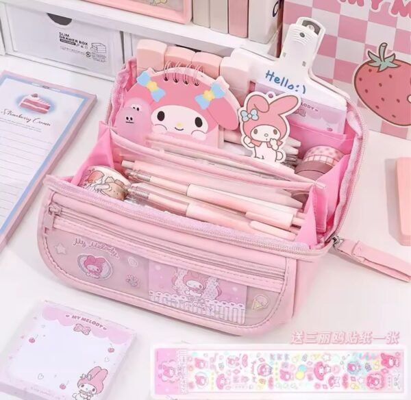 Estojo de lápis de grande capacidade com design temático My Melody
