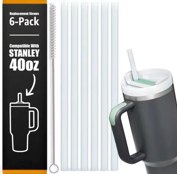 Pacote com 6 canudos de substituição para copos Stanley
