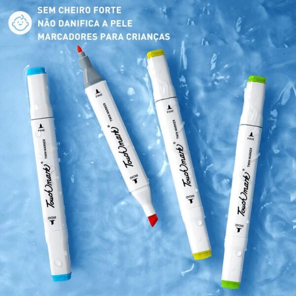 Kit 24 Canetas Marcador para Colorir Desenho Professional, Pontas Duplas - Imagem 2