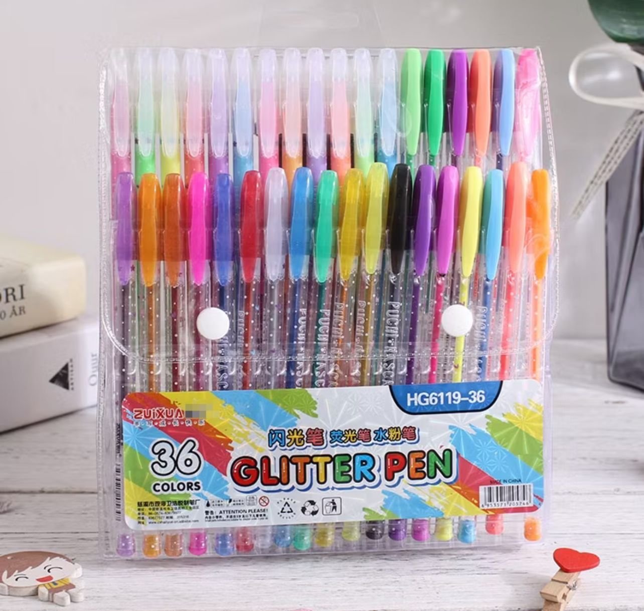 Kit Canetinhas com Glitter 36 cores
