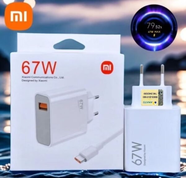 Carregador Rápido Xiaomi 67W com Cabo Tipo-C – Original