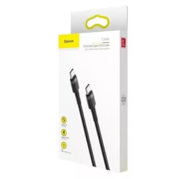 Cabo Baseus USB-C para USB-C 100W – 2 Metros, Carregamento
