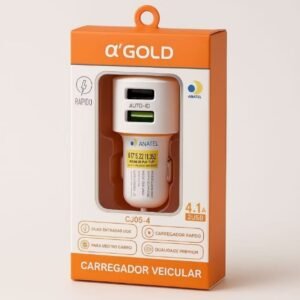 Carregador Veicular α'GOLD CJ05-4 – 4.1A com 2 USB