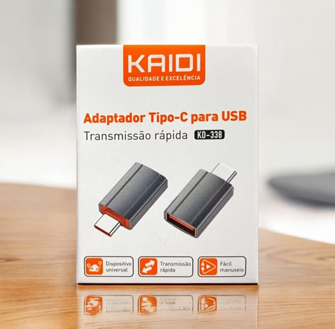 Adaptador Tipo-C para USB Kaidi - Transmissão Rápida KD-33