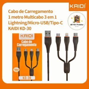 Cabo de Carregamento 3 em 1 KAIDI KD-30 1 Metro