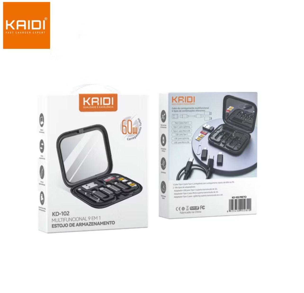 KAIDI KD-102 Multifuncional 9 em 1 Estojo de Armazenamento