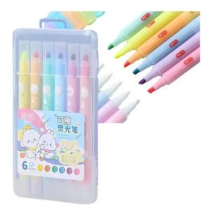 Caneta Marca Texto Apagável Com 6 Cores Canetinha kit